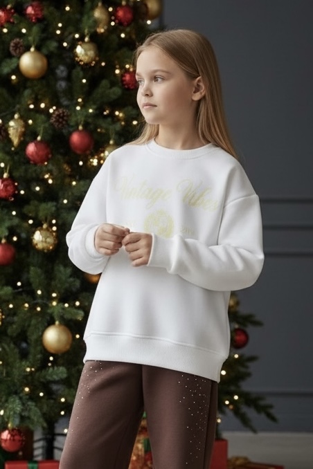 MBM Світшот mbm білий на дівчинку