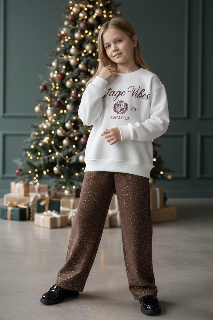 MBM Світшот mbm білий для дівчинки