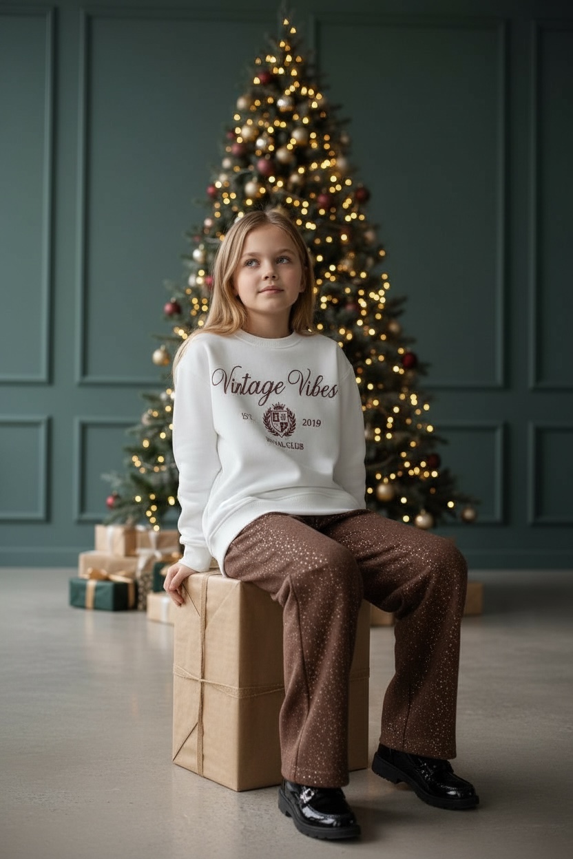 MBM Світшот mbm білий для дівчинки