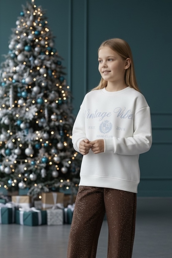 MBM Світшот mbm білий для дівчинки