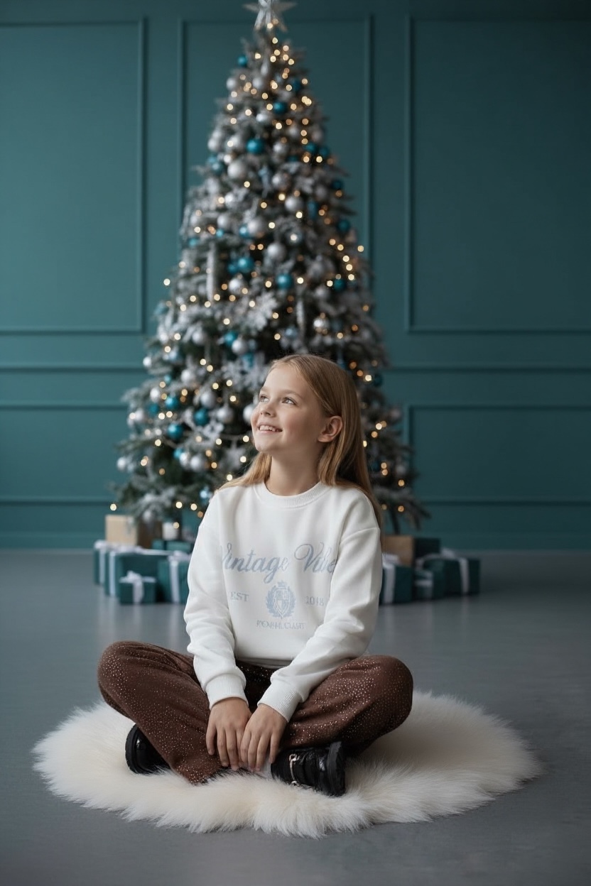 MBM Світшот mbm білий для дівчинки