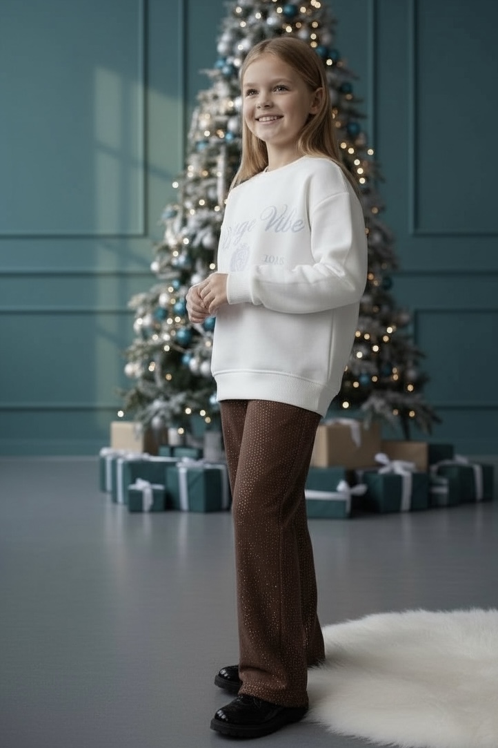 MBM Світшот mbm білий для дівчинки