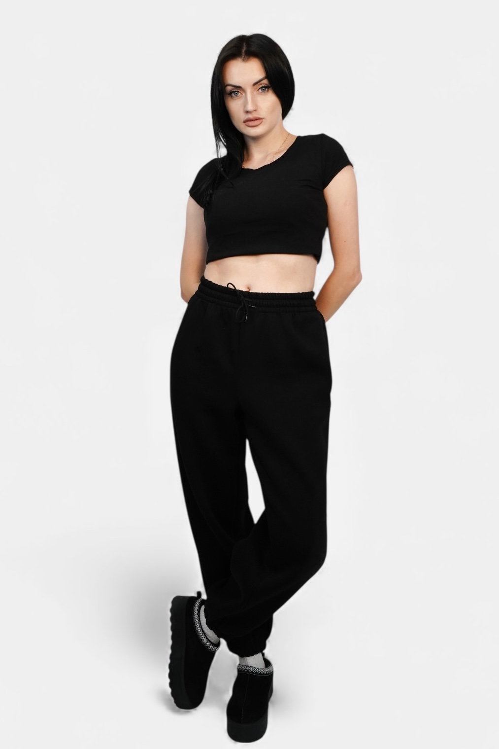 MBM Штани спортивні mbm чорні жіночі теплі