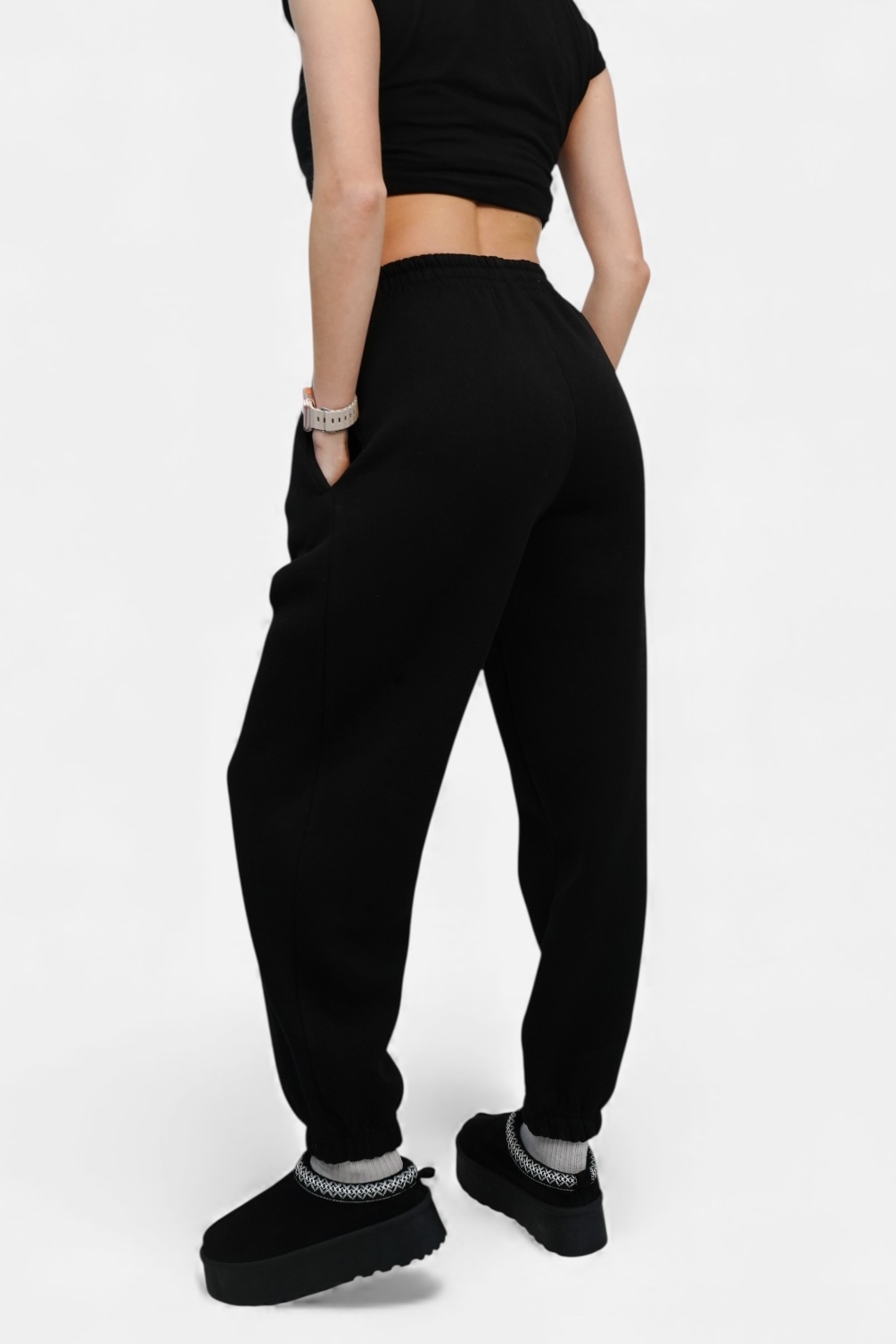 MBM Штани спортивні mbm чорні жіночі теплі