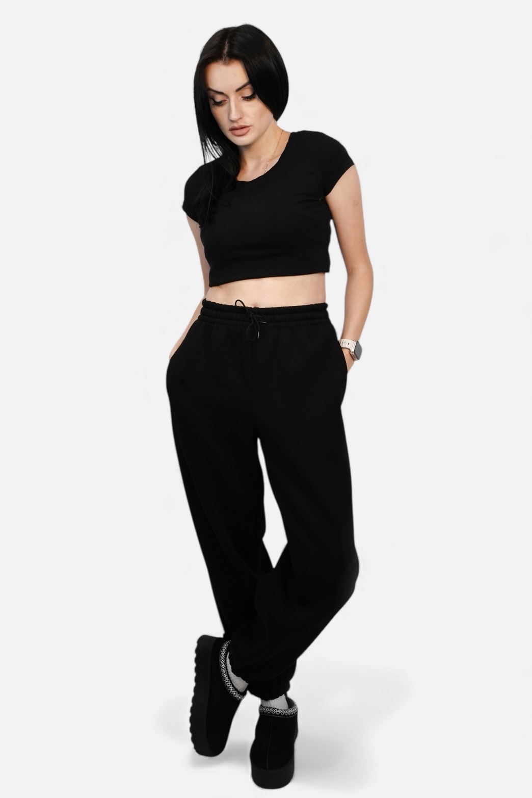 MBM Штани спортивні mbm чорні жіночі теплі