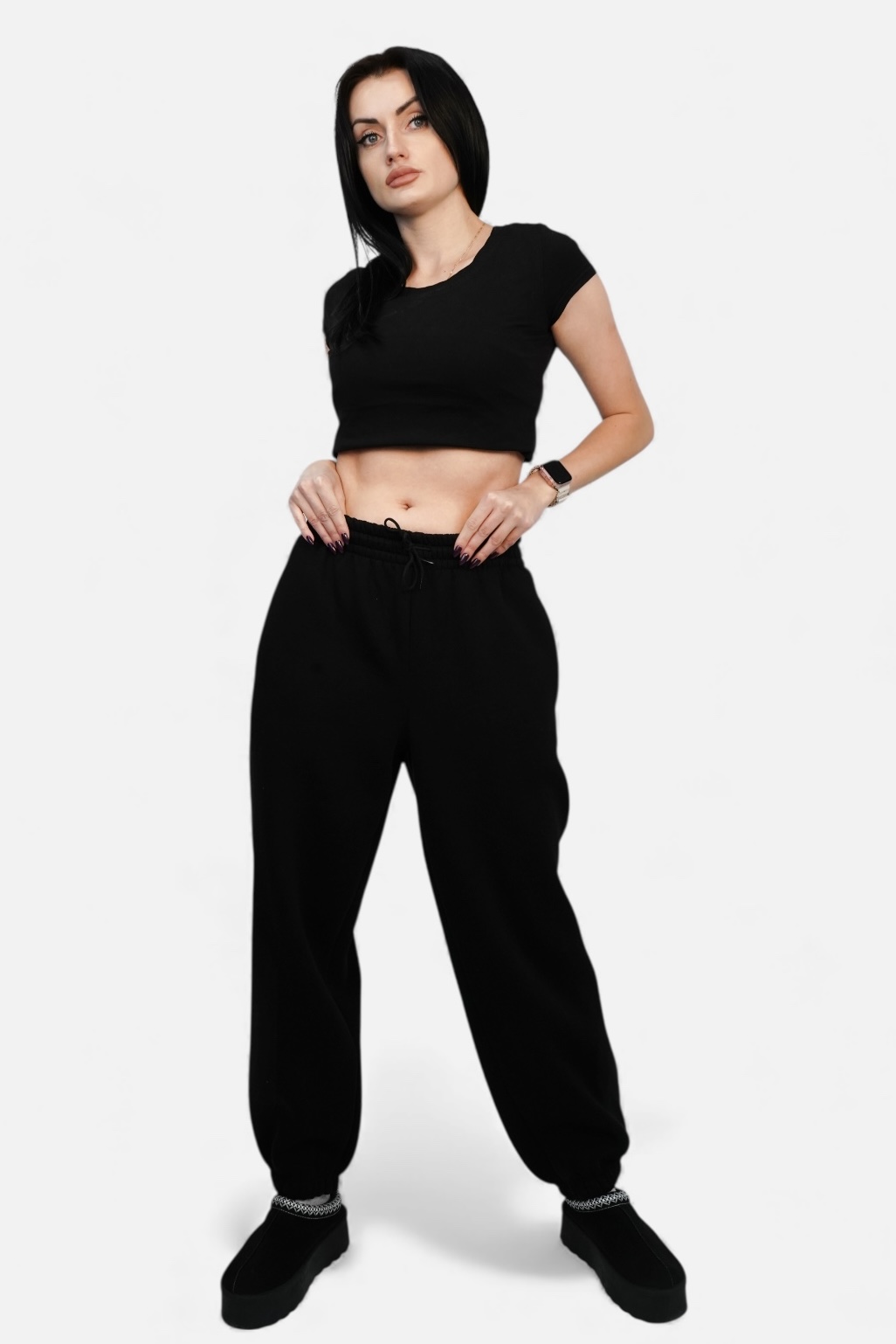 MBM Штани спортивні mbm чорні жіночі теплі