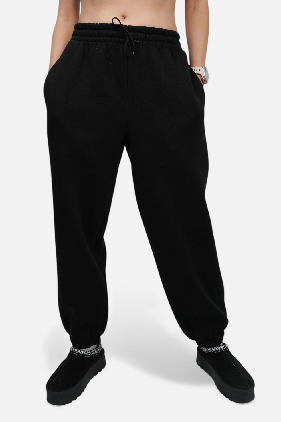 MBM Штани спортивні mbm чорні жіночі теплі