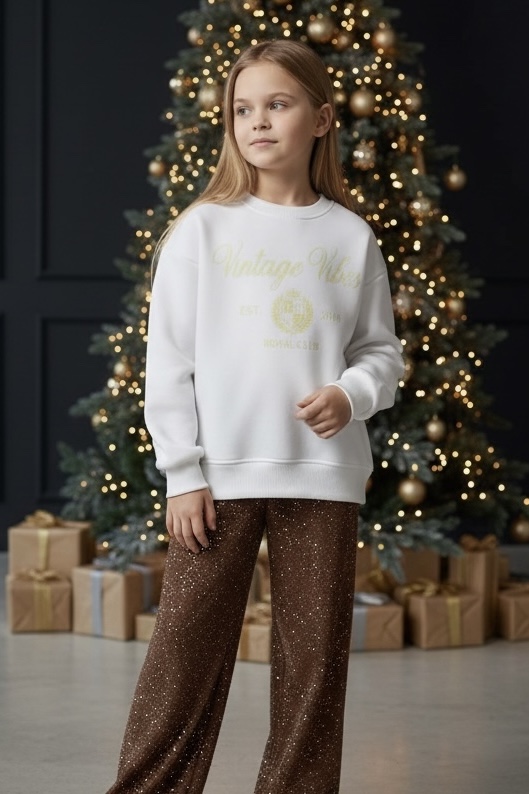 MBM Світшот mbm білий на дівчинку