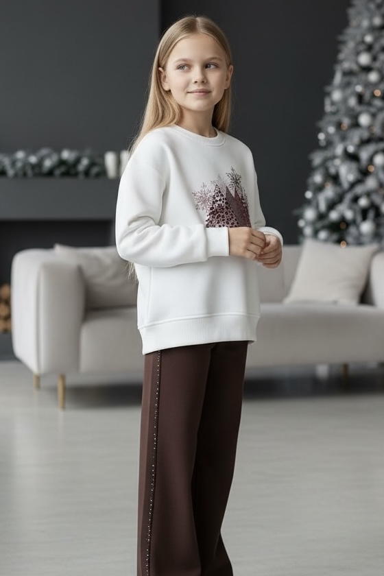 MBM Світшот mbm Новорічний для дівчинки