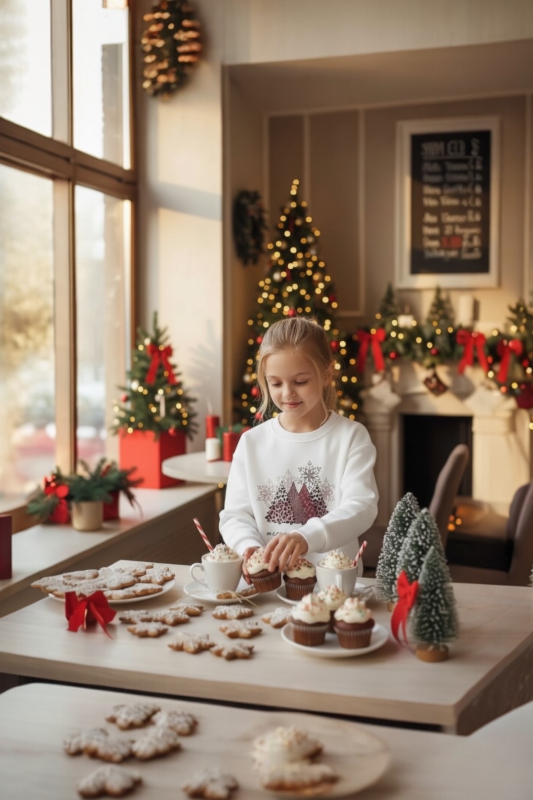 MBM Світшот mbm Новорічний для дівчинки