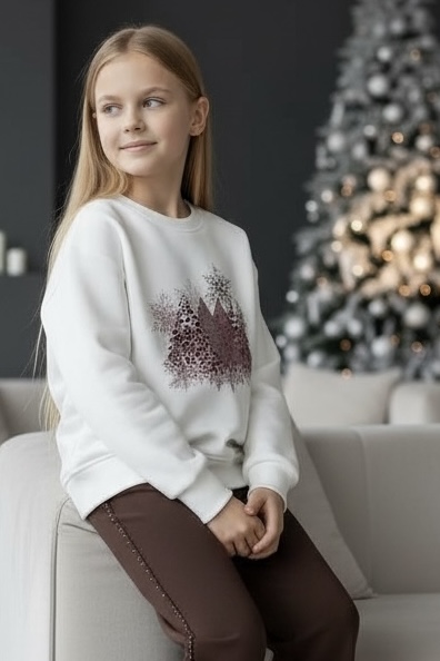 MBM Світшот mbm Новорічний для дівчинки