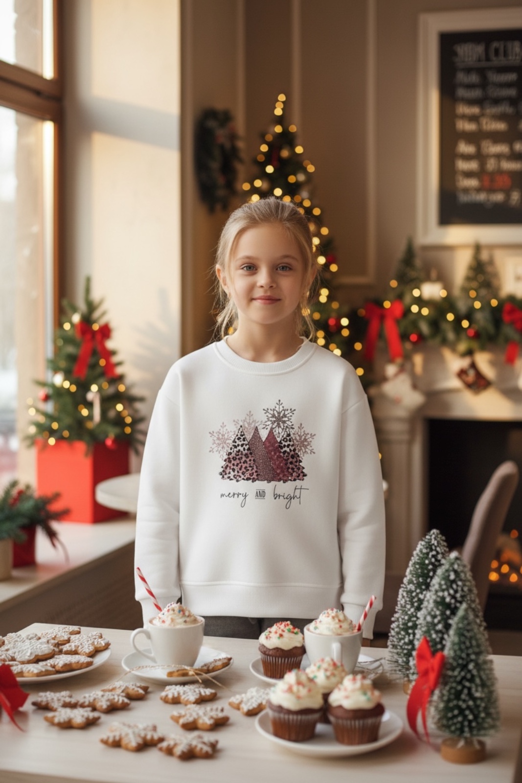 MBM Світшот mbm Новорічний для дівчинки