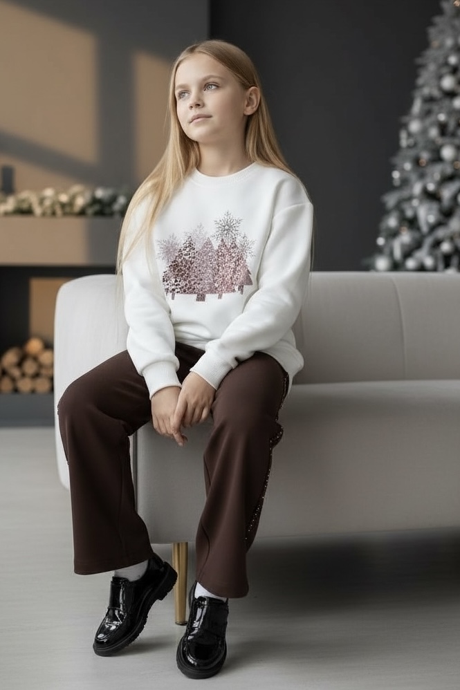 MBM Світшот mbm Новорічний для дівчинки