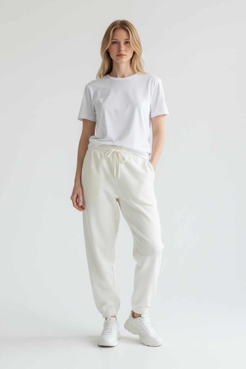 MBM Штани спортивні mbm білі жіночі теплі