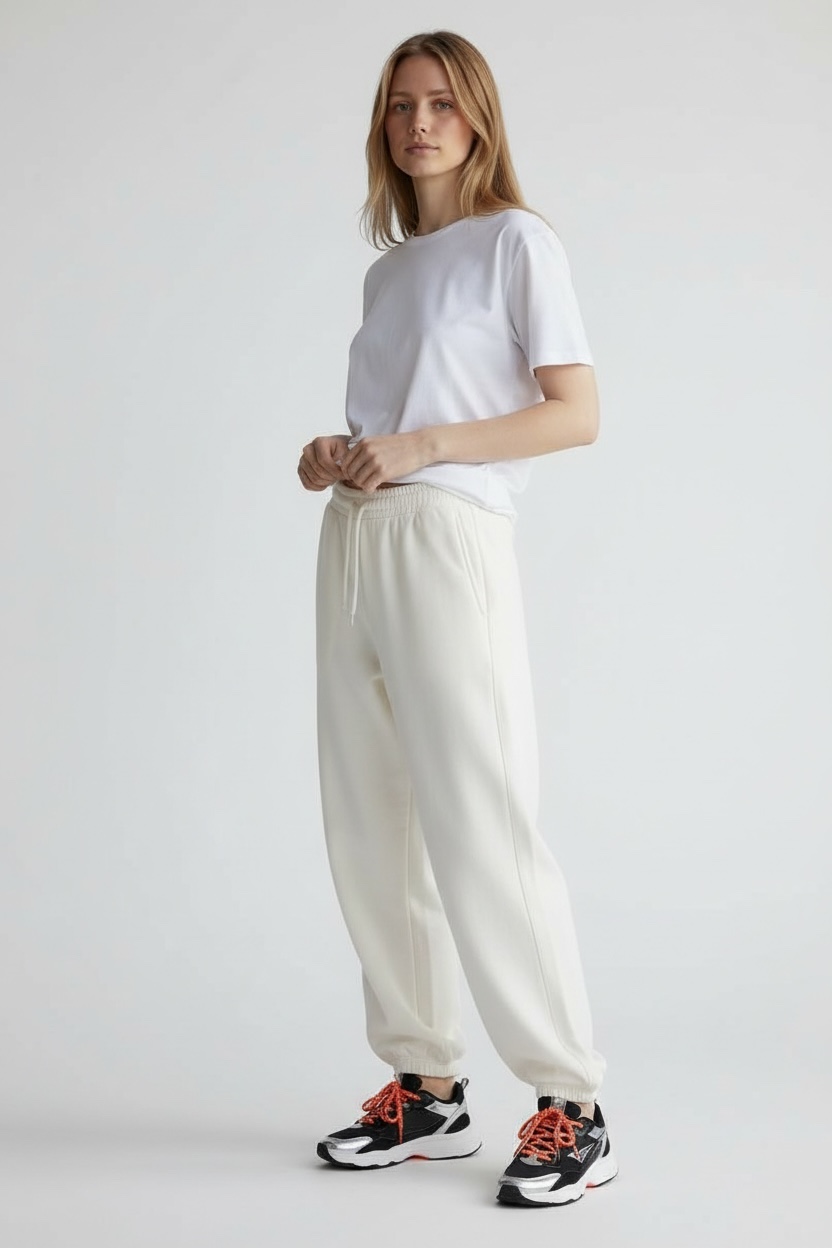 MBM Штани спортивні mbm білі жіночі теплі